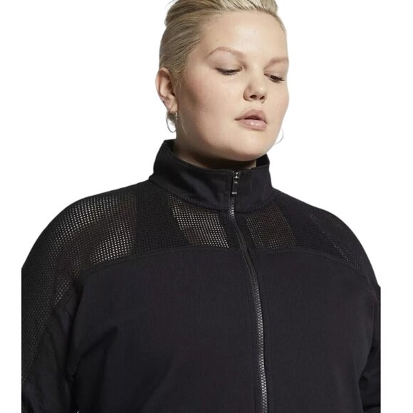 NIKE Long Sleeve Full Zip Sporty Mesh Jacket in Black SZ 2X - Picture 15 of 15